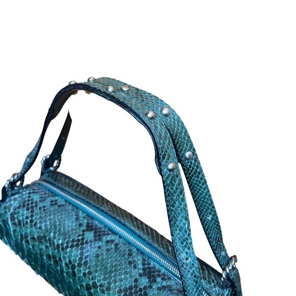 CESARE PACIOTTI GENUINE PYTHON SKIN CLUTCH PURSE HANDBAG BAG VINTAGE NEW - Picture 4 of 10